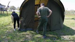 Установка первый раз карповой палатки Fox R series 2 man giant.