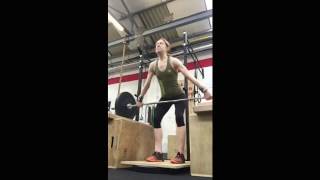 Squat Snatch from knee height blocks @ 80lbs 2