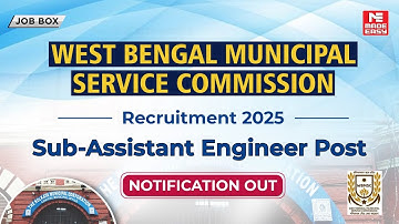 WBMSC Recruitment 2025 Notification Out | 125 Sub Assistant Engineer Vacancies | Apply Now!