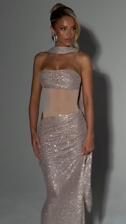 Meet KAILANI🥀The Iconic Maxi Dress in Silver Sparkle✨ #fashion #model #beauty #style #outfit #shorts