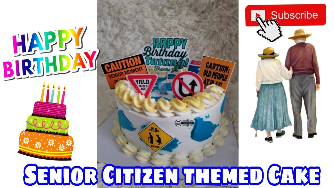 Senior Citizen Themed Cake| Printable Topper| Frosty Whip - YouTube