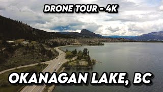 🛩️Drone Views Over Okanagan Lake, Kickininee Park, and Highway 97, British Columbia 🌄🚁