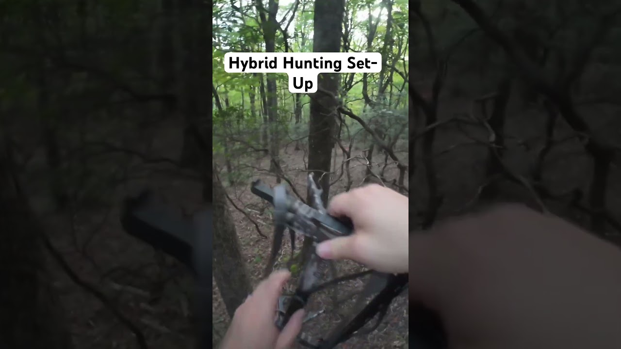 My hybrid hunting set up. 18lbs. Stand, sticks, saddle and backpack with camera gear! 
