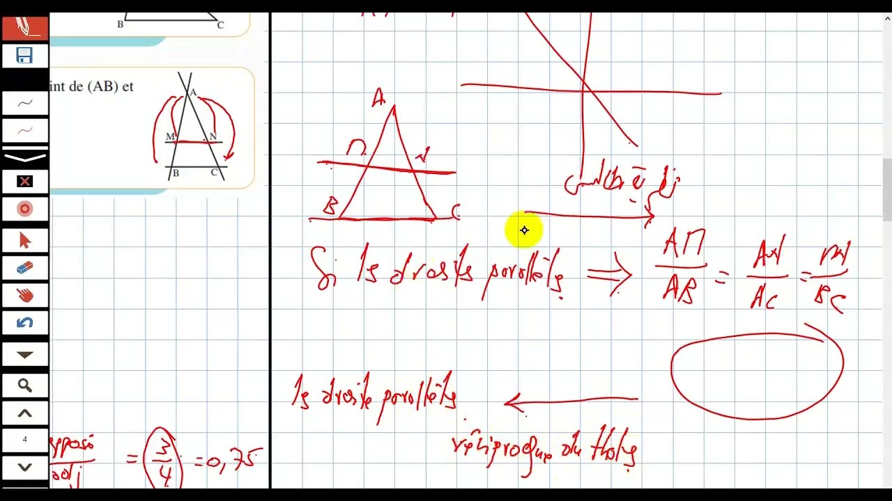 Théorème de Thalès et sa réciproque 1ere année secondaire