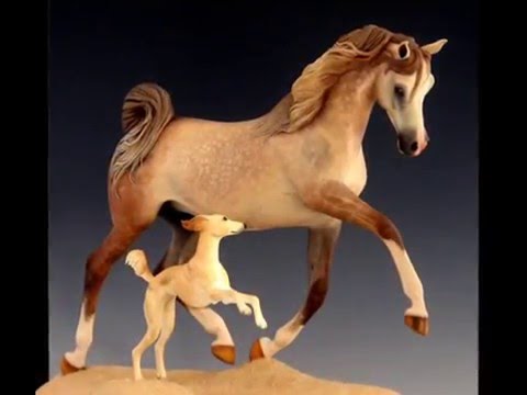 Horse Sculpture Arabian Mare Saluki Dog Desert Pea...