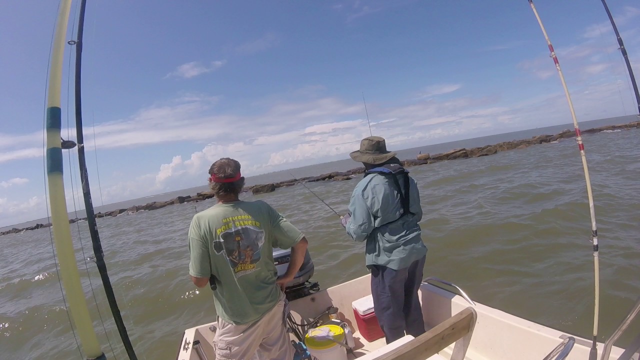 Galveston Texas north jetties Red Fish!!! No tag, on Hooked Up Fishing