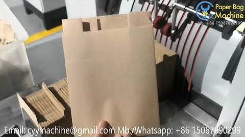Small kraft paper bag making machine running video