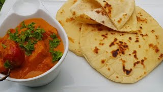 مثل المطاعم باتر تشكن و خبز النان بدون فرن من المطبخ الهندي و بمكونات بسيطة ? Butter Chicken & Naan