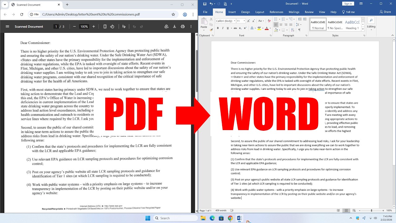 Convert PDF to WORD using Chrome