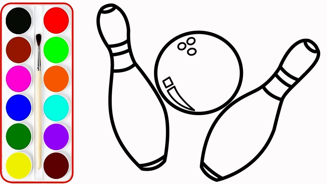 Bowling Drawing Coloring For Kids Coloring Pages For Children Learn Drawing Youtube