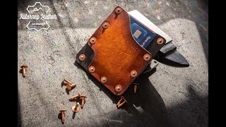 Mens Leather Wallet · Wild West Cardholder Copper Rivets No 23