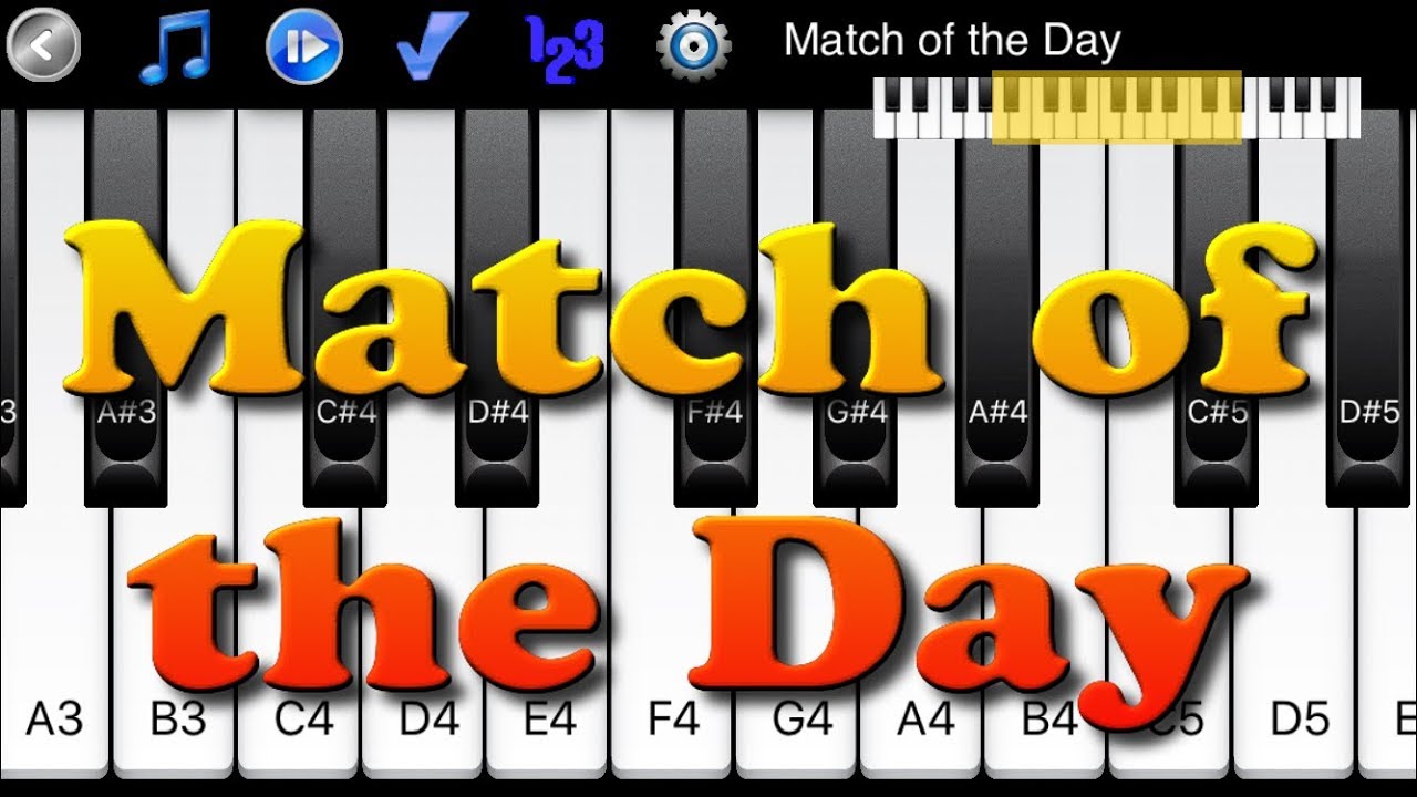 Match of the Day Piano Melody YouTube