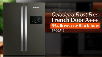 Review em vídeo: Comercial Brastemp - Geladeira Frost Free French Door A+++ 554 litros cor Black Inox - BRO85AE