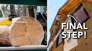 Finishing our Log Bunk!  Final prep to mill lumber for our home | Abandoned Shed to Tiny House