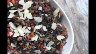 סלט עדשים שחורות / Black lentils salad