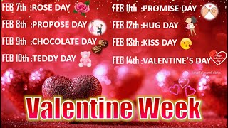 Valentine Week 2023|Valentine Day |Valentine Week List 2023|Valentine Day Week Status #valentine