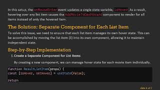 Solving onMouseEnter Issues in React: How to Make Hover Effects Work for Individual List Items