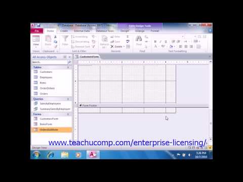 Microsoft Office Access Tutorial 2010 Subforms Lesson 13.1 Employee Group Training