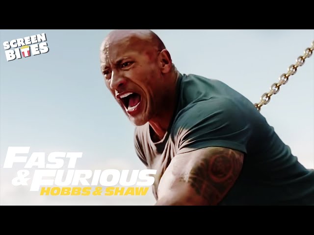The Rock Going Head-To-Head with a HELICOPTER! | Hobbs u0026 Shaw (2019) | Screen Bites class=