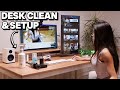 Deep Cleaning My Desk for Christmas🎄✨+ Live Streaming Camera Table Setup