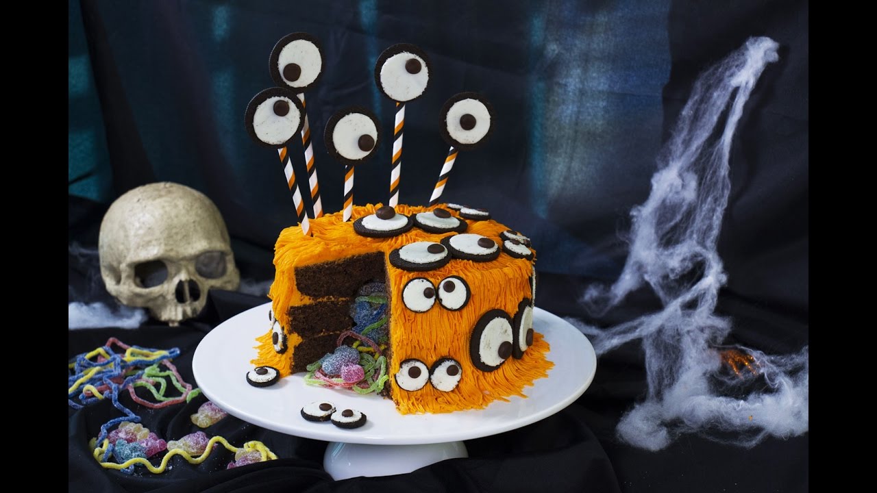 Halloween Gateau Monstre Rempli De Bonbons Youtube