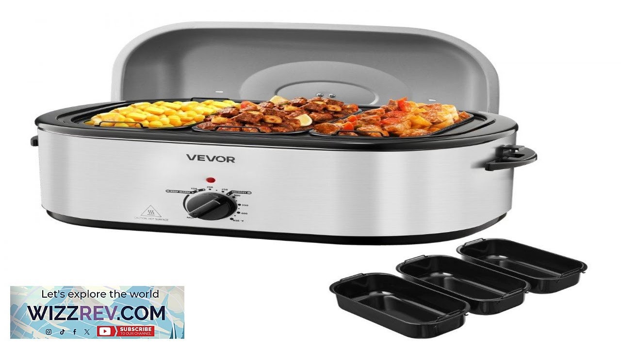 VEVOR Roaster Oven 24QT Electric Turkey Roaster Oven 150 450 Adjustable Temperature