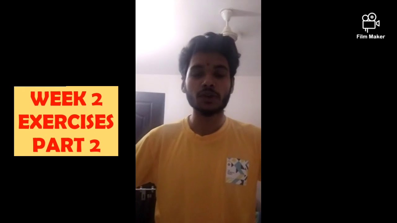 Week 2 Exercises Part 2 - YouTube