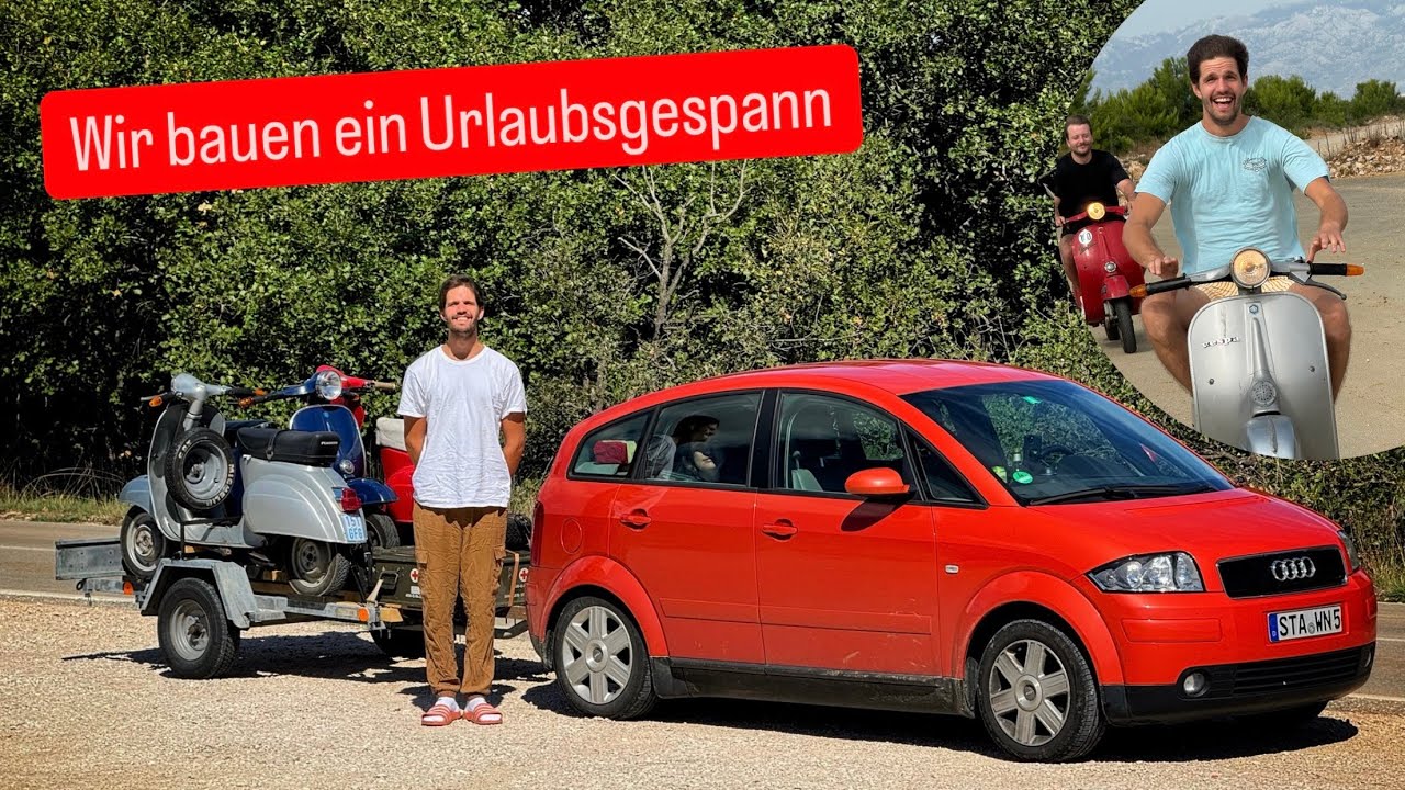 BESTES Reisegespann! Vespa Anhänger für Audi A2
