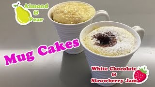 Today we make 2 delicious recipes! and all without turning on the
oven! you need is a microwave :) gorgeous white chocolate strawberry
jam mug cake...