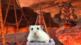 Hamster in Lava Roller Coaster | 용암 롤러 코스터의 햄스터