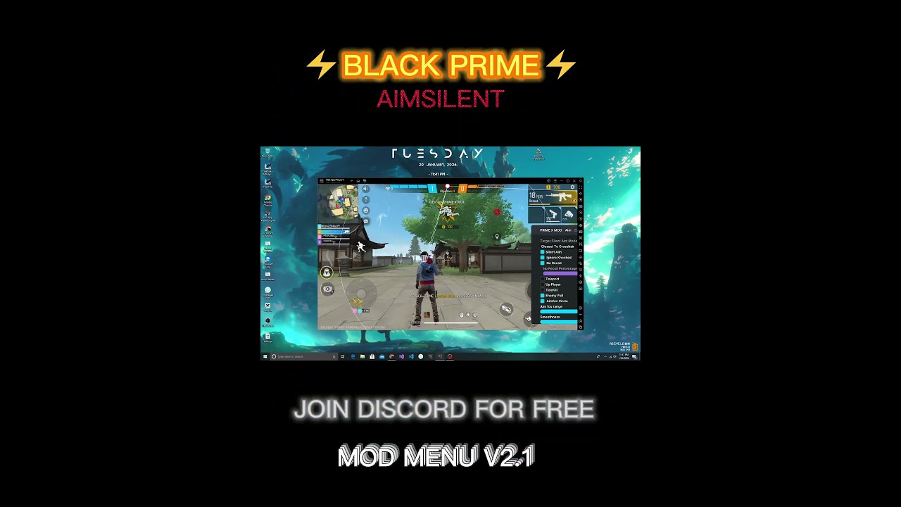 FREE FIRE PC PANEL OB52 💻 AIM SILENT🎯+ TELEKILL + JOYSTICK SPEED PANEL | 100% ANTIBAN | BLACK PRIME⚡