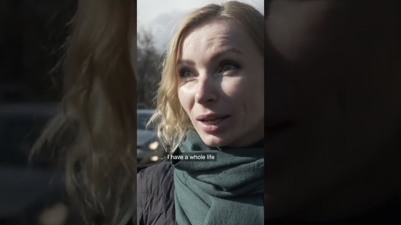 A Ukrainian woman left with her children while her husband stayed in the country to fight 