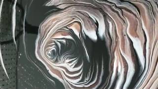 The Bronze Rose: Gorgeous Black and Bronze Ring Pour  Acrylic Pouring  Fluid Art