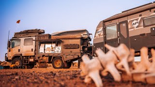 GETTING AIR in OUR ISUZU NPS 4X4 + 25 FOOT CARAVAN  THE SIMPSON DESERT  Part 2  EAST to WEST