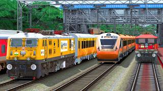 TEJAS VB OVERTAKE LHB EXPRESS TRAIN | BUMPY RAILROAD | Train Simulator | Railwork | NTG GAMING screenshot 2