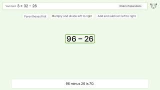Master Order of Operations: Solve 3(32)-26 Step by Step!