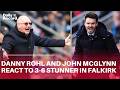 Rangers Danny Rohl and Falkirk's John McGlynn react to CRAZY 3-6 comeback in Falkirk