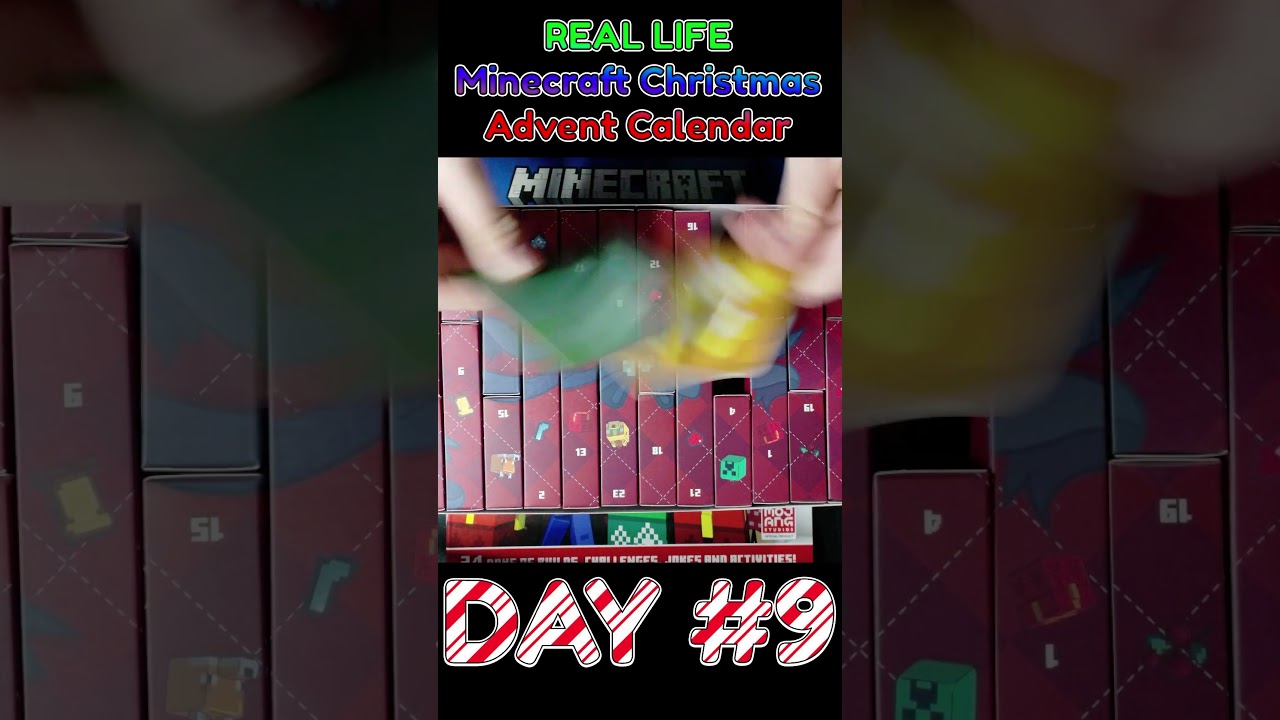 Opening a REAL LIFE Minecraft Christmas Advent Calendar Day #9