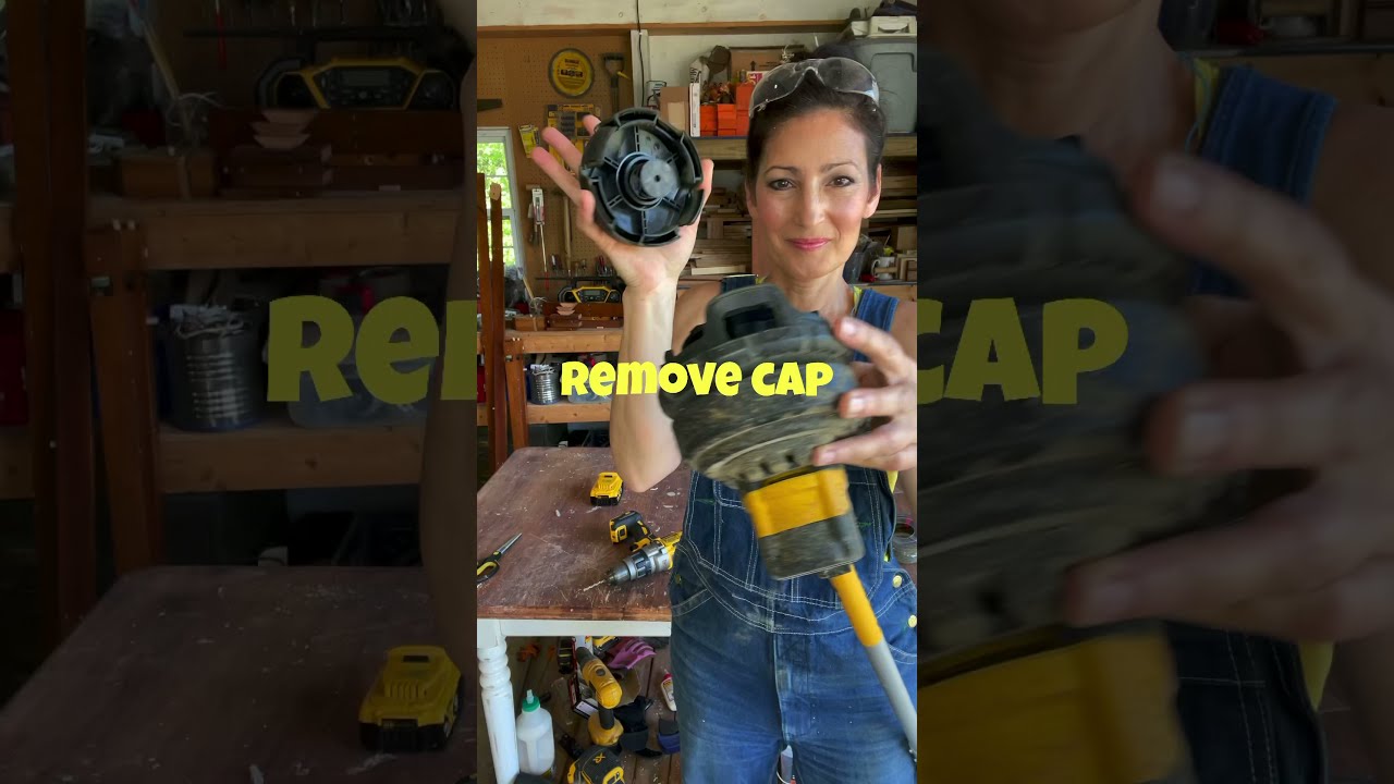 Restringing A Trimmer Is EASY How To RESPOOL DeWalt WEEDER Dewalt Restring Howto