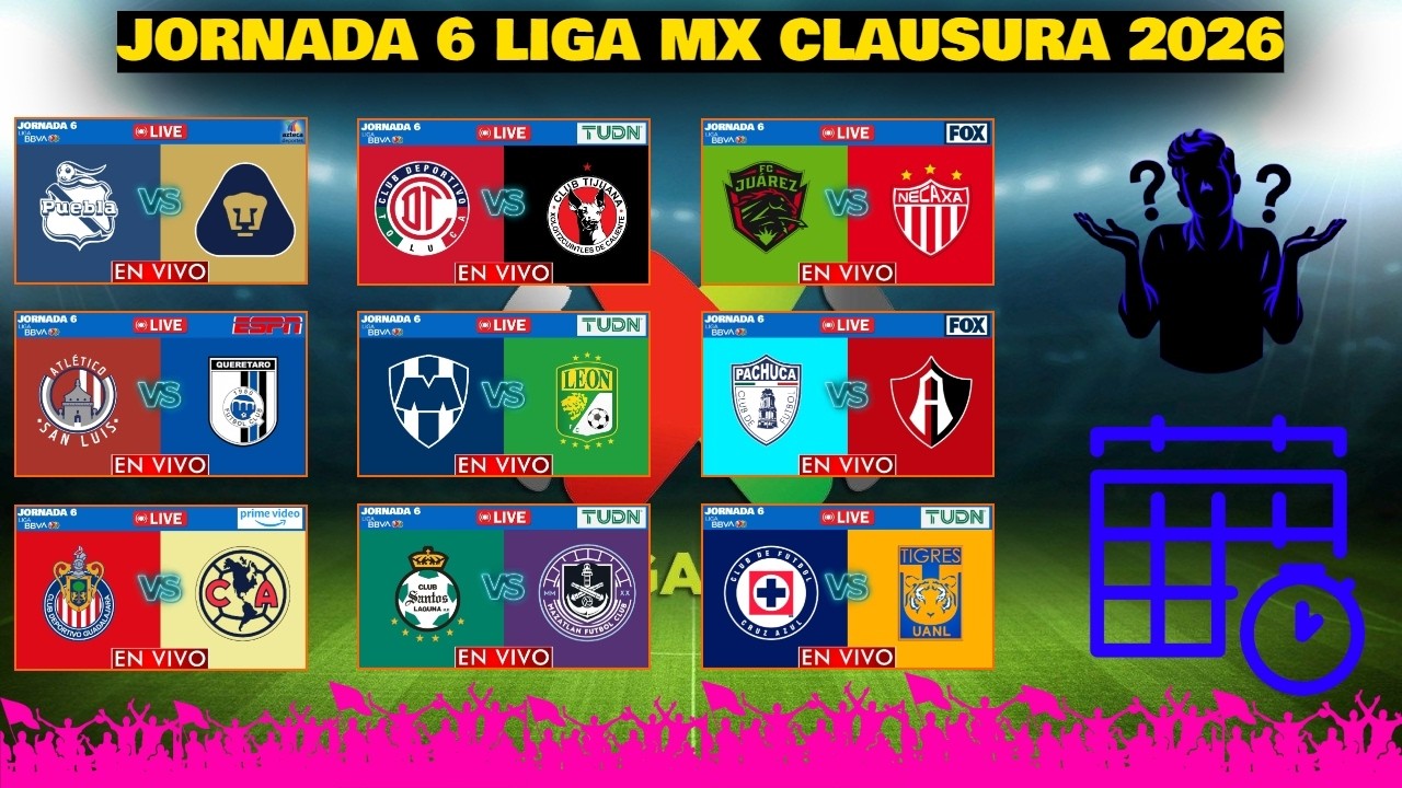 PREDICCIONES de la JORNADA 6 de la LIGA MX torneo CLAUSURA 2026 ...