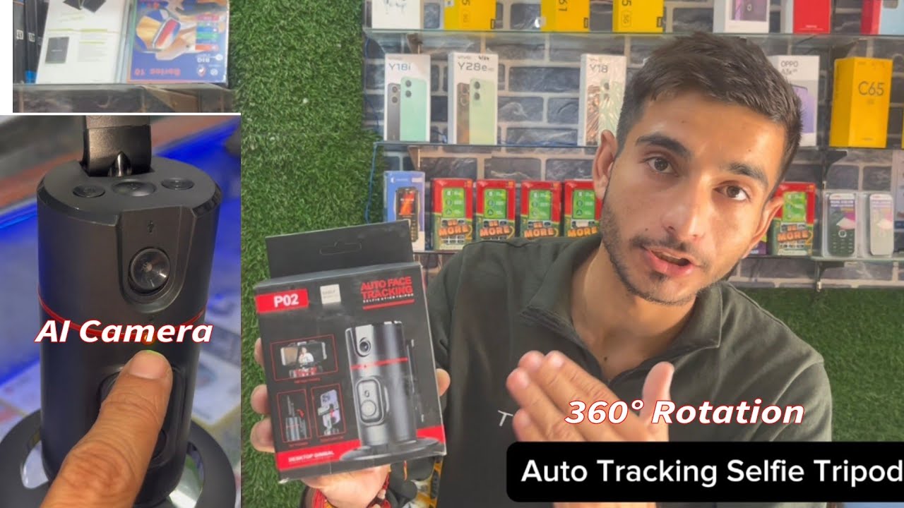 AI Auto Face Tracking Tripod | 360° Rotation Mobile Stand for Video Recording 