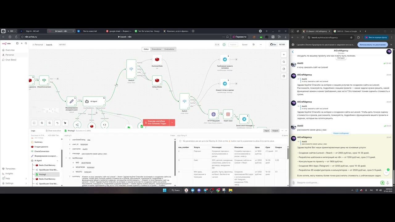 Как автоматизировать ответы на Kwork: Умный AI-ассистент в n8n (Готовый шаблон)