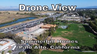 Drone View in Summerhill Homes New Construction Homes for Sale in Palo Alto California