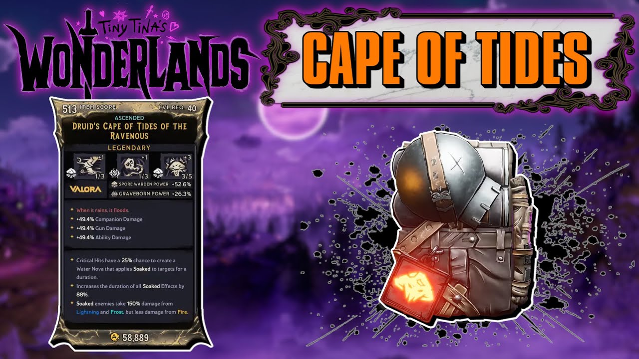 Legendary Item Guide | Cape of Tides | Tiny Tina's Wonderlands
