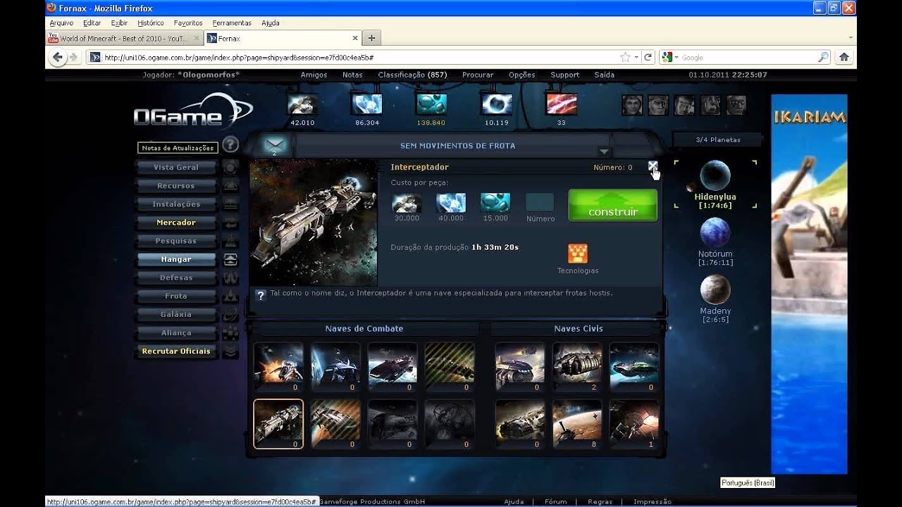 Ogame Fornax Ranking 800-900 October - YouTube