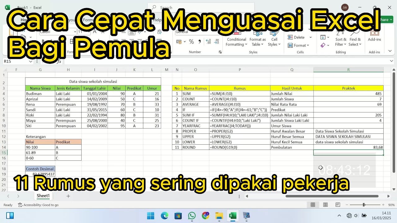 003 Cara Cepat Belajar Microsoft Excel Bagi Pemula - YouTube