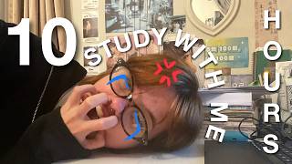 study with me live: 10 hours (real sounds, no music, 50/10 pomodoro technique) 🌷