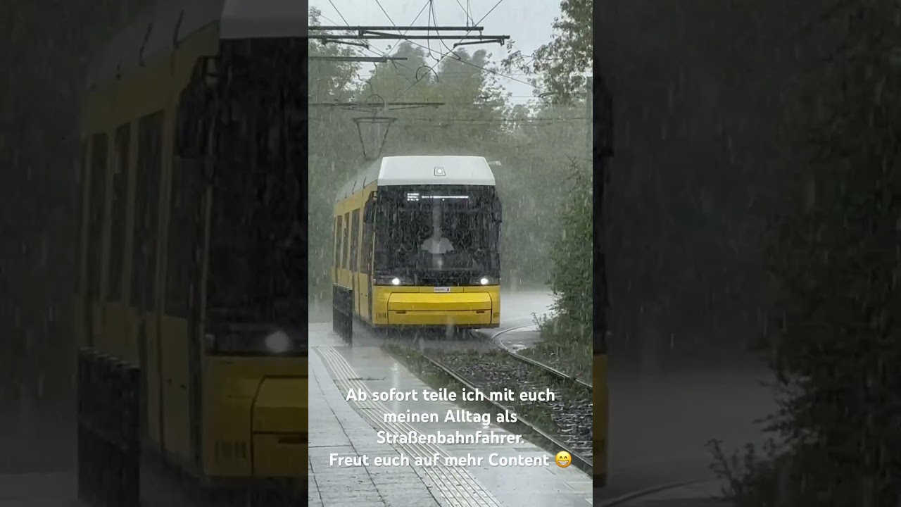 Berliner Straßenbahn trotzt Starkregen