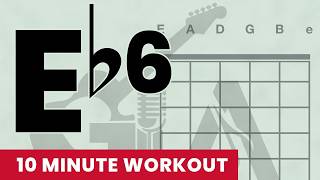 🔇 E♭6 | Guitar Chord Chart 10-min Workout for Beginners (NO AUDIO) | GuitarAnon