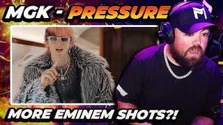 MGK DISSED EMINEM AGAIN?! | RAPPER REACTS to Machine Gun Kelly - PRESSURE (Official Music Video)